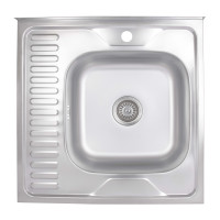Кухонна мийка Brinex 6060-R 0,6 мм Satin (BRIN6060RSAT06)