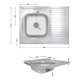 Кухонна мийка Brinex 6080-L 0,6 мм Satin (BRIN6080LSAT06)