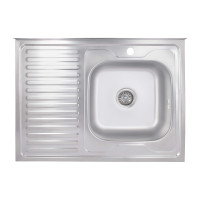 Кухонна мийка Brinex 6080-R 0,6 мм Satin (BRIN6080RSAT06)