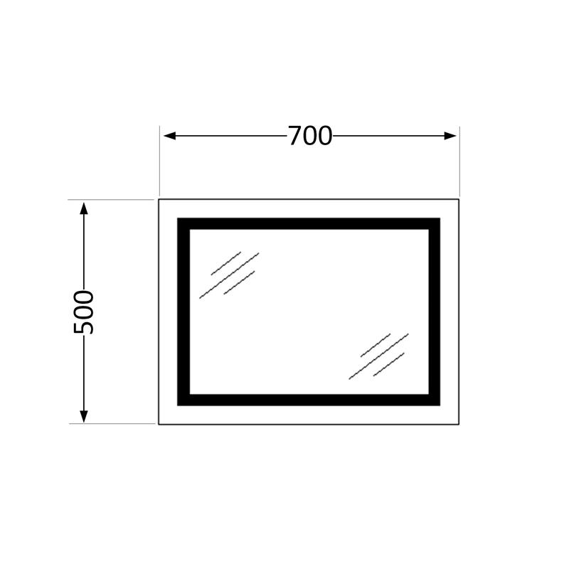 Дзеркало Qtap Mideya (DC-F614) 700х500 з LED-підсвічуванням Touch, з антизапотіванням, димером QT2078NCF07050W