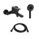 Комплект Qtap Slavonice Black Matt: Змішувач  QTSLA259BLM45918 + Шланг QTHADPVCSQ160B + Лійка QTRUC125BLM45951