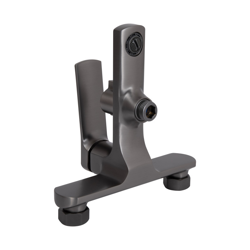 Змішувач для ванни Qtap Slavonice (з душовим гарнітуром) QTSLV259GMB48035 Gunmetal Black PVD