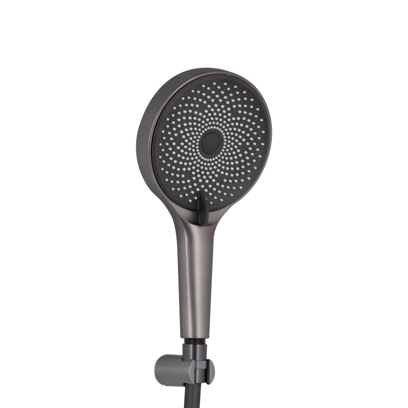 Змішувач для ванни Qtap Slavonice (з душовим гарнітуром) QTSLV259GMB48035 Gunmetal Black PVD