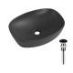 Раковина накладна Qtap Robin 500х380х140 мм, Anthracite, прямокутна, з донним клапаном QT04116302AN