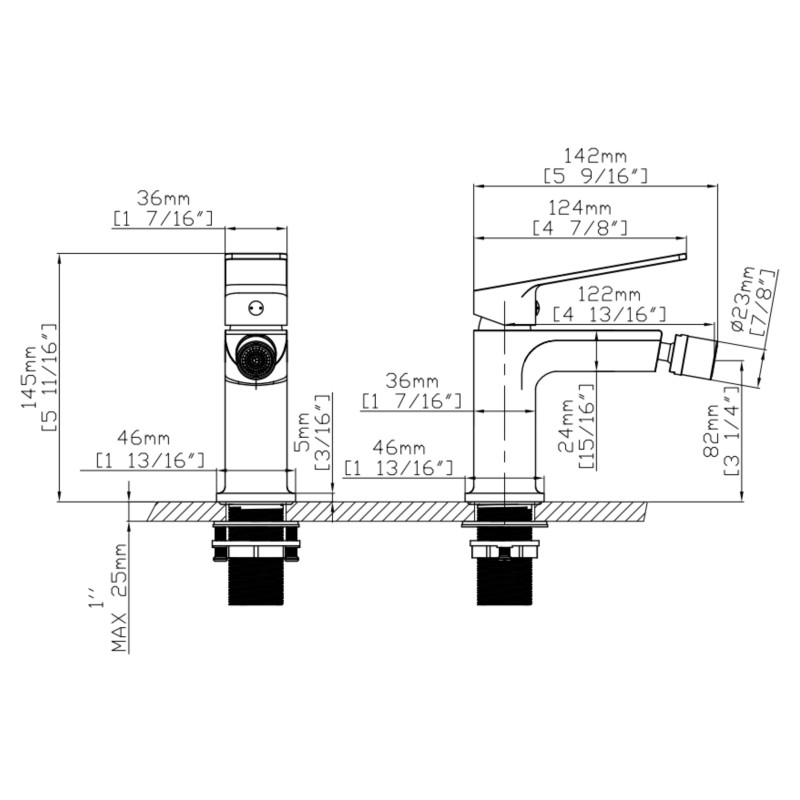 Змішувач для біде Qtap Capricorn Chrome (k26) QTCAP2060102C48223