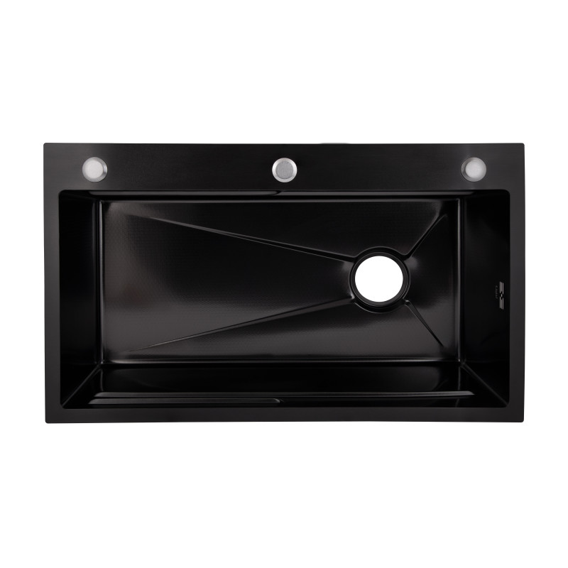 Lidz Handmade H7545B Мийка для кухні інтегрована Decor Black PVD Honeycomb 3,0/1,0 мм LDH7545BDECPVD48373