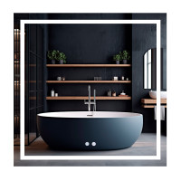 Дзеркало Qtap Mideya (MI1) 800x800 з LED-підсвічуванням Touch, з антизапотіванням, димером, рег. яскравості QT2078NCF808048477
