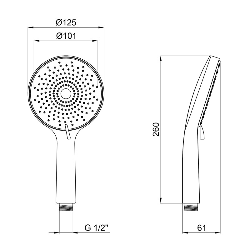 Лійка для ручного душу Lidz Niagara 32 120 мм округла LDNIA32GRP48536 Graphite