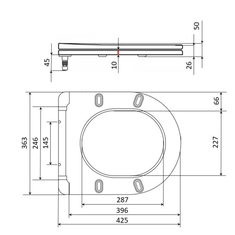 Сидіння для унітаза Qtap (Robin 490) 425x363x50 мм, Matt Black, з мікроліфтом Slim Duroplast, Quick Release QTSC179MB48676
