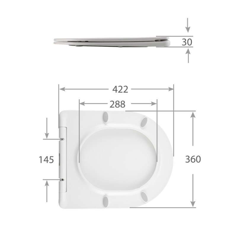 Qtap Сидіння для унітаза (Jay 640, Swan 640) 422x360x30 мм, White, з мікроліфтом, Slim Duroplast, Quick Release QTSC179W48699