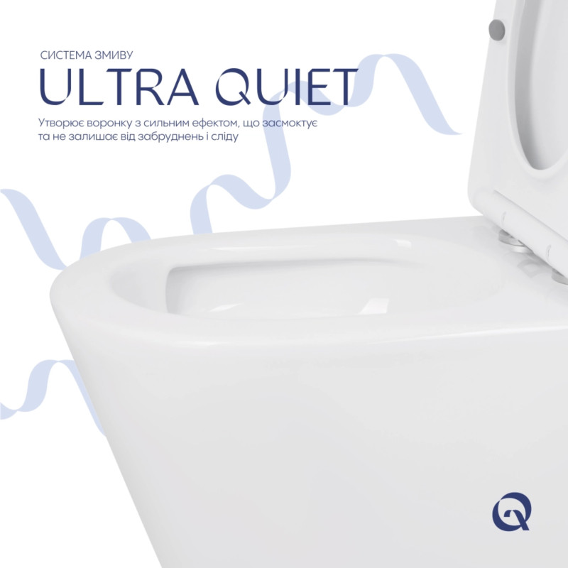 Унітаз підлоговий Qtap Swan Eco Ultra Quiet з сидінням Soft-close 640x360x835 мм QTSWA27W48748 White