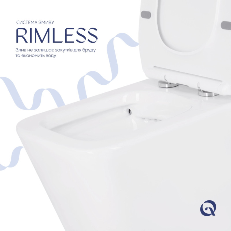 Унітаз-компакт Qtap Crow Eco безобідковий з сідінням Soft-close QTCRO27W48750