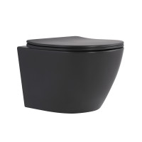 Унітаз підвісний Qtap Robin Ultra Quiet 520×365×340 мм, Anthracite, з сидінням Slim Duroplast / Soft-close / Quick Release QTROB26AN48995