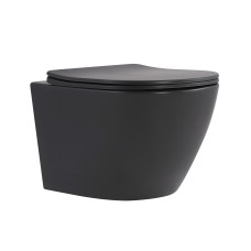 Унітаз підвісний Qtap Robin Ultra Quiet 520×365×340 мм, Anthracite, з сидінням Slim Duroplast / Soft-close / Quick Release QTROB26AN48995