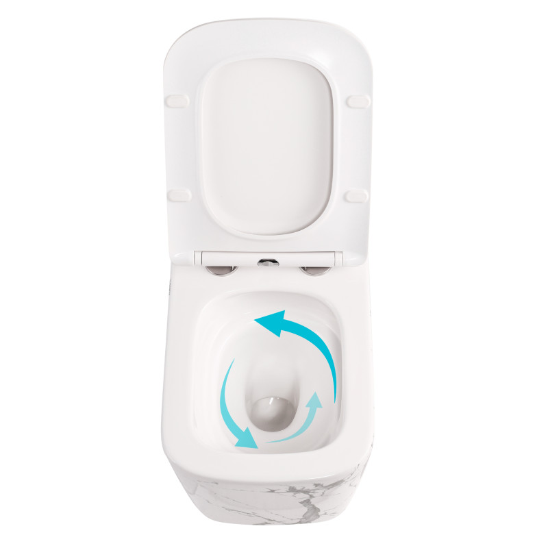 Унітаз підвісний Qtap Tern Ultra Quiet 520×345×325 мм, Marble, з сидінням Slim Duroplast / Soft-close / Quick Release QTTER26MR49002