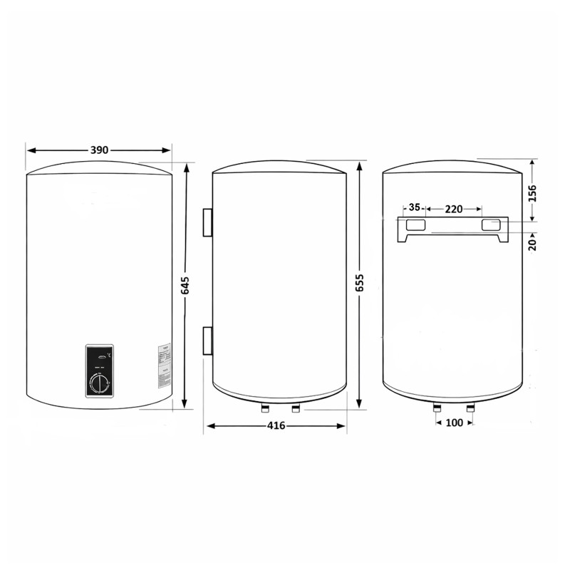 Водонагрівач електричний Thermo Alliance 50 л Grey,  вертикальний, сухий ТЕН 2,0 кВт D50V20J2(D)KG