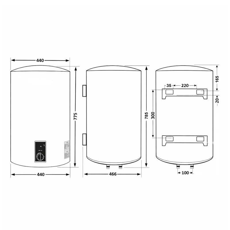 Водонагрівач електричний Thermo Alliance 80 л Grey,  вертикальний, сухий ТЕН 2,0 кВт D80V20J3(D)KG