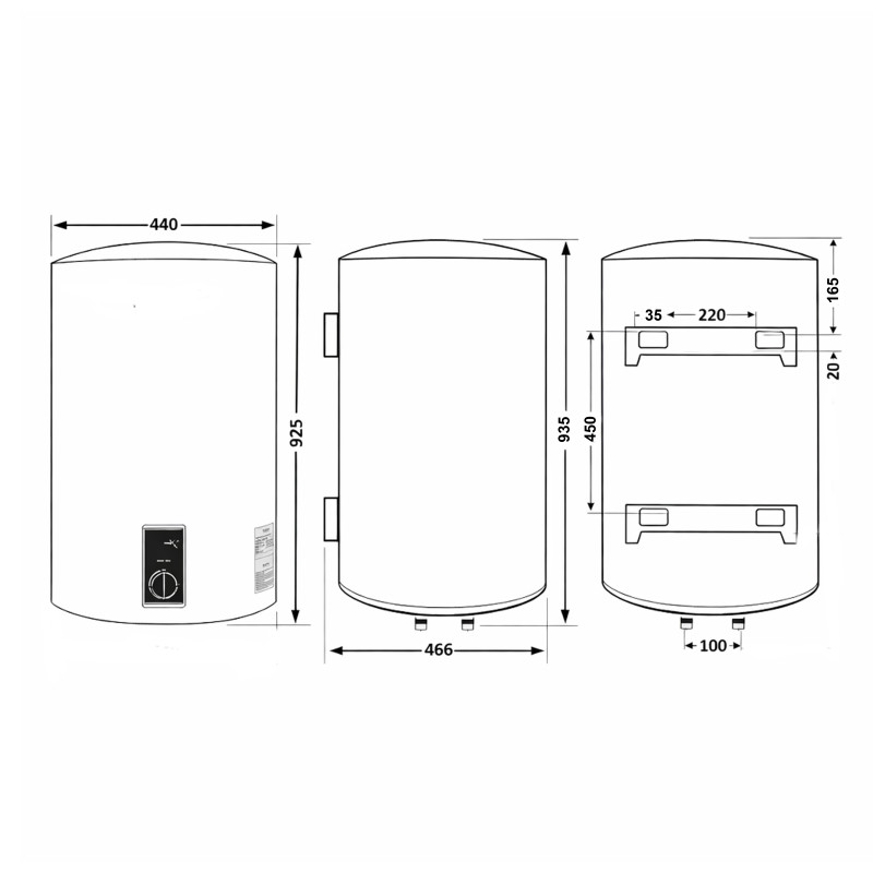 Водонагрівач електричний Thermo Alliance 100 л Grey,  вертикальний, сухий ТЕН 2,0 кВт D100V20J3(D)KG