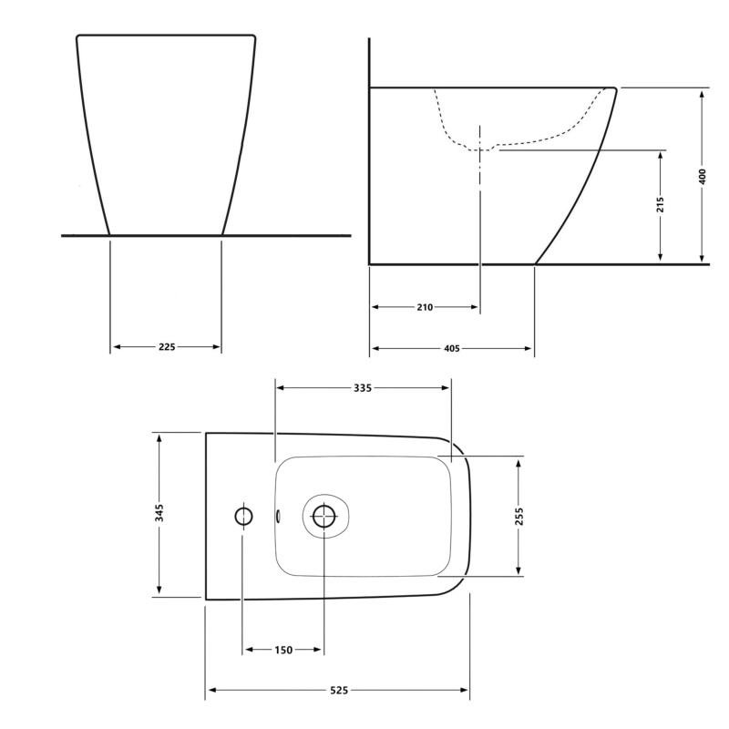 Біде підлогове Qtap Cardinal 520×345×400 мм, White QTCAR29W49031