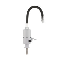 Проточний кран-водонагрівач з гнучким виливом для кухні  Lidz Warm 065  LDWAR065BLA49095 White/Black