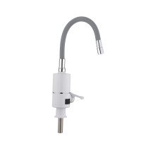 Проточний кран-водонагрівач з гнучким виливом для кухні  Lidz Warm 065  LDWAR065GRE49096 White/Grey