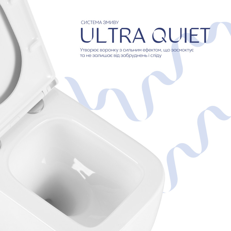 Унітаз підвісний Qtap Gemini Ultra Quiet 485×340×350 мм, White, з сидінням Slim Duroplast / Soft-close / Quick Release QTTAU26W49119