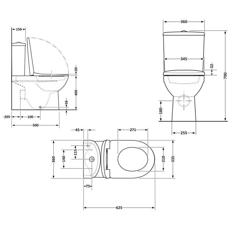 Унітаз підлоговий Qtap Evia Ultra Quiet 630×350×795 мм з сидінням Soft-close, White QTEVI27W49258