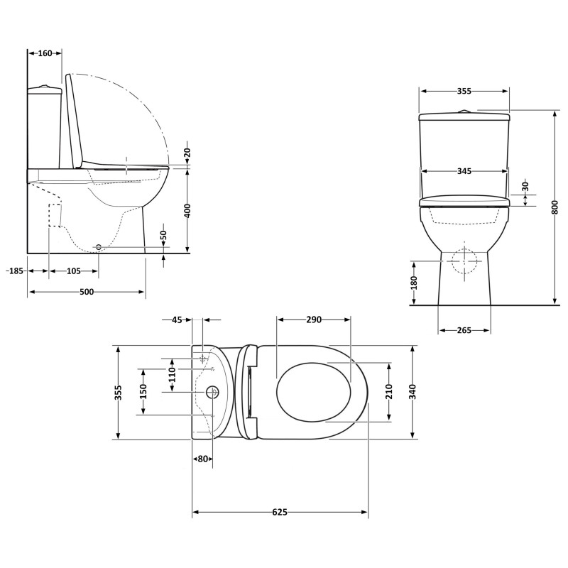 Унітаз підлоговий Qtap Aquarius Ultra Quiet 620×355×790 мм з сидінням Soft-close, White QTAQAW27W49262