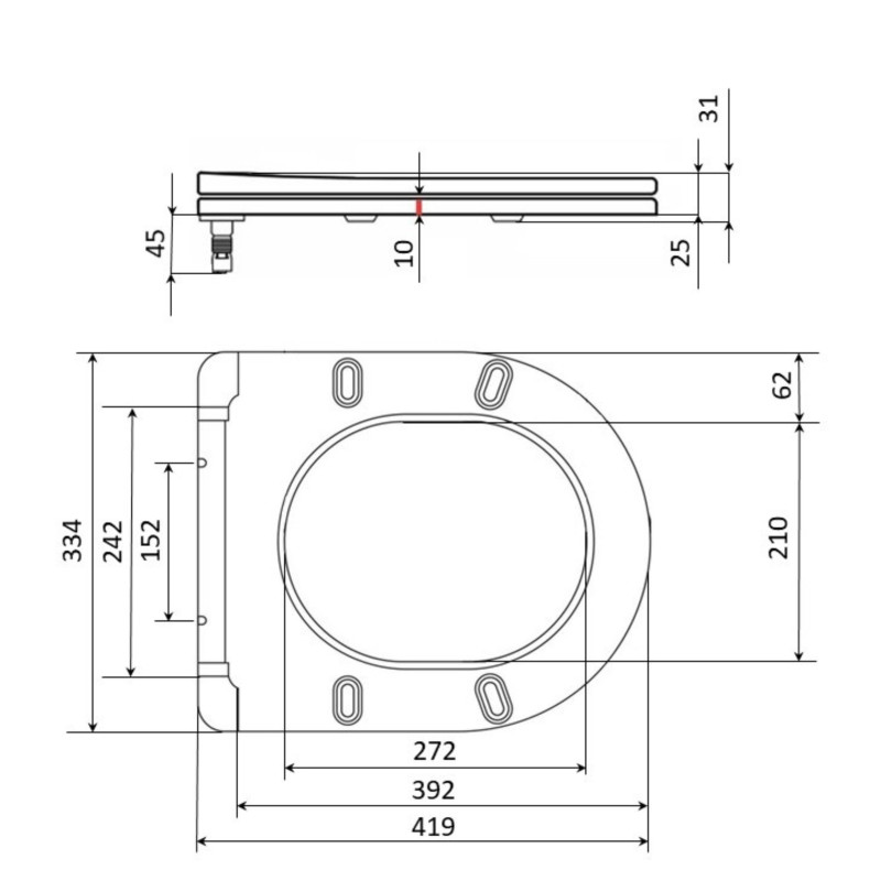 Сидіння для унітазу Qtap (Evia, Arvin, Leo 630) 410x330x22 мм, White, з мікроліфтом, Slim Duroplast, Quick Release QTSC179W49264