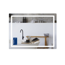 Дзеркало Qtap Mideya (MI2) 800х600 з годинником, з LED-підсвічуванням Touch, з антизапотіванням, димером, рег. яскравості QTMID80060049265
