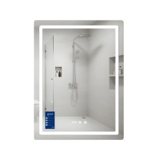 Дзеркало Qtap Mideya (MI2) 600х800 з годинником, з LED-підсвічуванням Touch, з антизапотіванням, димером, рег. яскравості QTMID100080049267