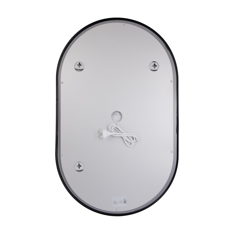 Дзеркало Qtap Scorpio (SC1) з LED-підсвічуванням Touch, з антизапотіванням, з димером, рег. темп. кольору (3000-6500K) Black QTSC500800