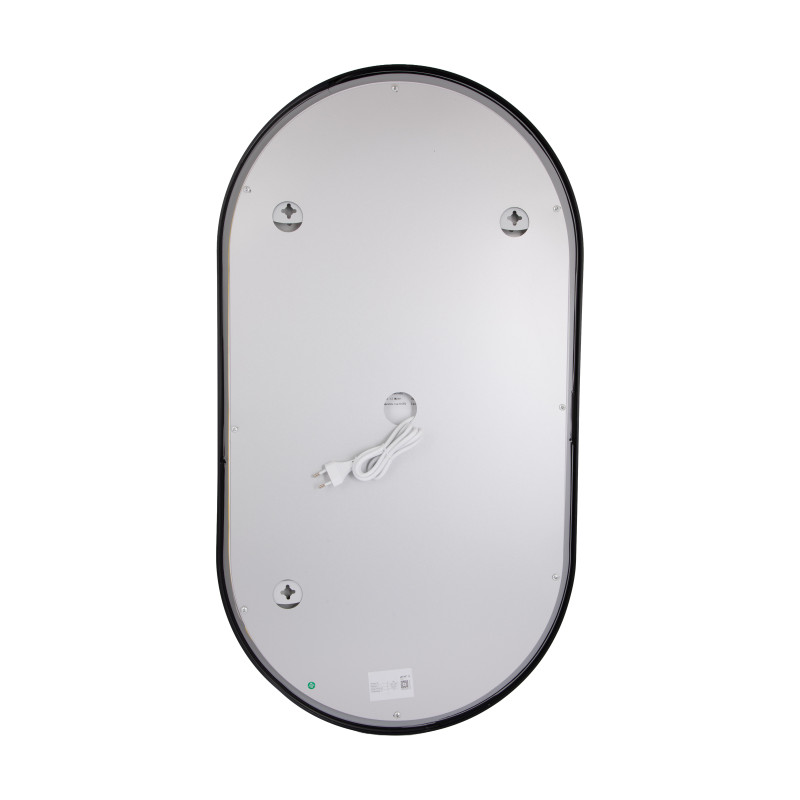 Дзеркало Qtap Scorpio (SC1) з LED-підсвічуванням Touch, з антизапотіванням, з димером, рег. темп. кольору (3000-6500K) Black QTSC500900