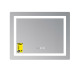 Дзеркало Lidz Kubis (KU2) 1000х800 з годинником, з LED-підсвічуванням Touch, з антизапотіванням, з димером, рег. яскравості LDKU1000800CL49282