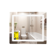 Дзеркало Lidz Kubis (KU2) 700х600 з LED-підсвічуванням Touch, з антизапотіванням, з димером, рег. яскравості LDKU60070049286