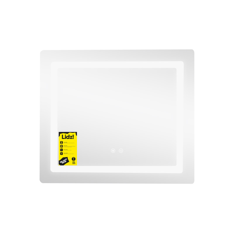 Дзеркало Lidz Kubis (KU2) 700х600 з LED-підсвічуванням Touch, з антизапотіванням, з димером, рег. яскравості LDKU60070049286