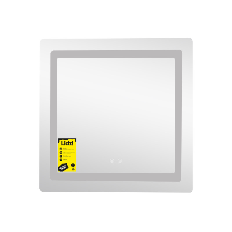 Дзеркало Lidz Kubis (KU2) 700х700 з LED-підсвічуванням Touch, з антизапотіванням, з димером, рег. яскравості LDKU70070049288