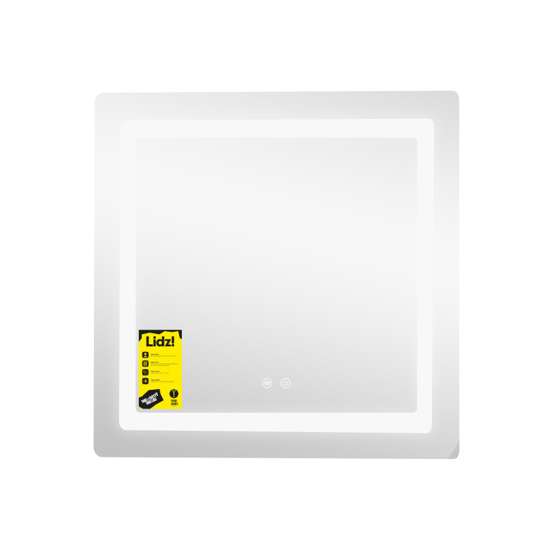 Дзеркало Lidz Kubis (KU2) 700х700 з LED-підсвічуванням Touch, з антизапотіванням, з димером, рег. яскравості LDKU70070049288