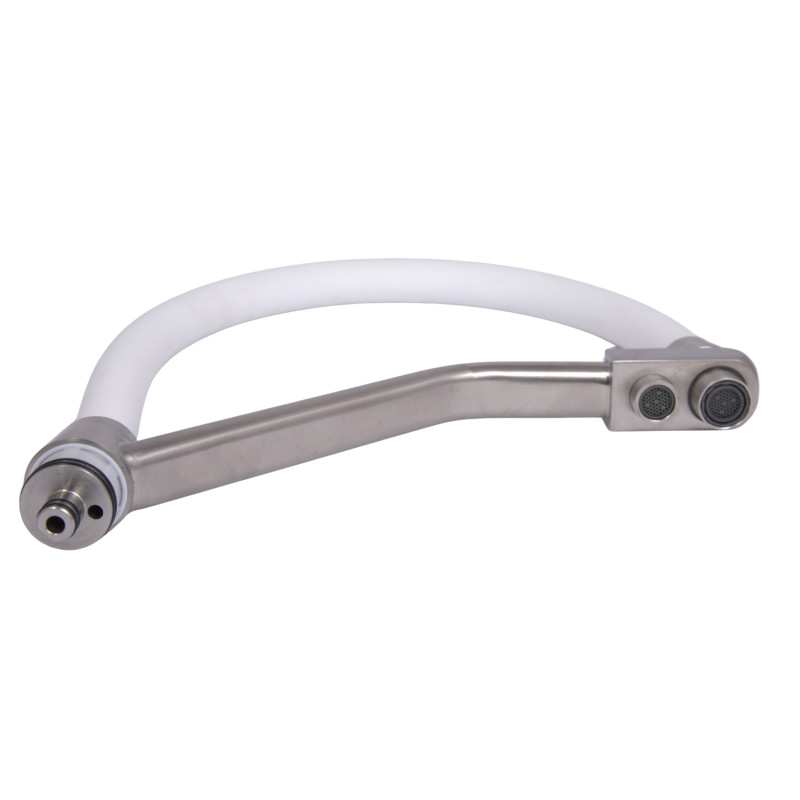 Вилив у зборі Lidz (330х265х35) для змішувача для кухні Aria 020F3 Nickel/White LDARI3302653549380