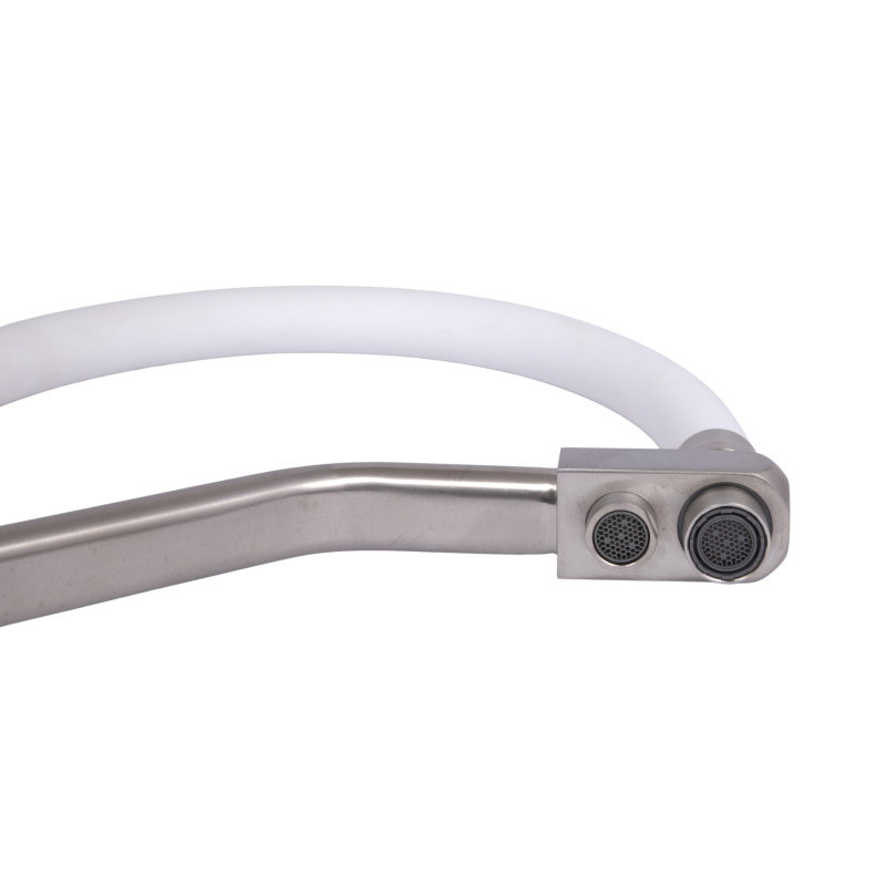 Вилив у зборі Lidz (330х265х35) для змішувача для кухні Aria 020F3 Nickel/White LDARI3302653549380