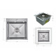 Мийка для кухні інтегрована Lidz Handmade H4545H Decor Honeycomb 2,5/0,5 мм LDH4545HDEC49437