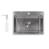 Мийка для кухні інтегрована Lidz Handmade H5843 Brushed Steel 3,0/1,0 мм LDH5843BRU49442