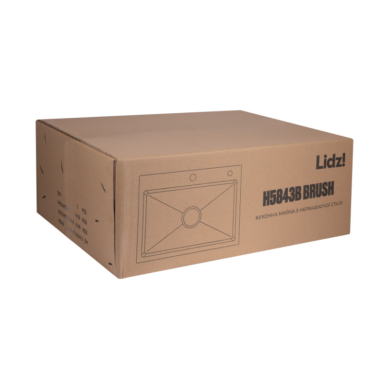 Мийка для кухні інтегрована Lidz Handmade H5843B Brushed Black PVD 3,0/1,0 мм LDH5843BRUBLM49443