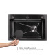 Мийка для кухні інтегрована Lidz Handmade H6845HB Decor Black PVD Honeycomb 3,0/1,0 мм LDH6845HDECBLM49445
