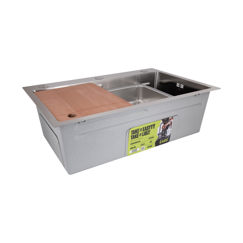 Мийка для кухні інтегрована Lidz Handmade H6845 Brushed Steel 3,0/1,0 мм LDH6845BRU49455