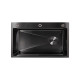 Мийка для кухні інтегрована Lidz Handmade H7545B Brushed Black PVD 3,0/1,0 мм LDH7545BRUBLM49458