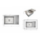 Мийка для кухні інтегрована Lidz Handmade Max 500 H7849R Brushed Steel, 3,0/1,0 мм, крило праворуч, збільшена чаша LDH7849RBRU49464