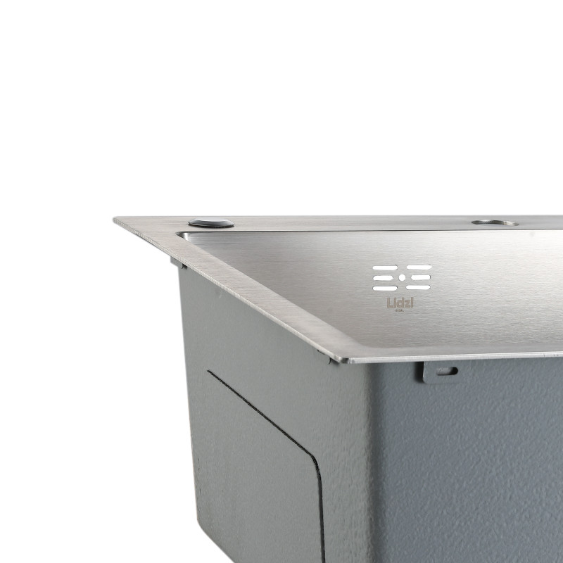 Мийка для кухні інтегрована Lidz Handmade Max 500 H7849R Brushed Steel, 3,0/1,0 мм, крило праворуч, збільшена чаша LDH7849RBRU49464