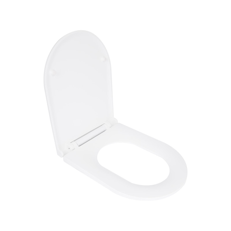 Сидіння для унітазу Qtap (Kolibri) 455×360×30 мм, White, з мікроліфтом Slim Duroplast, Quick Release QTST179W49488