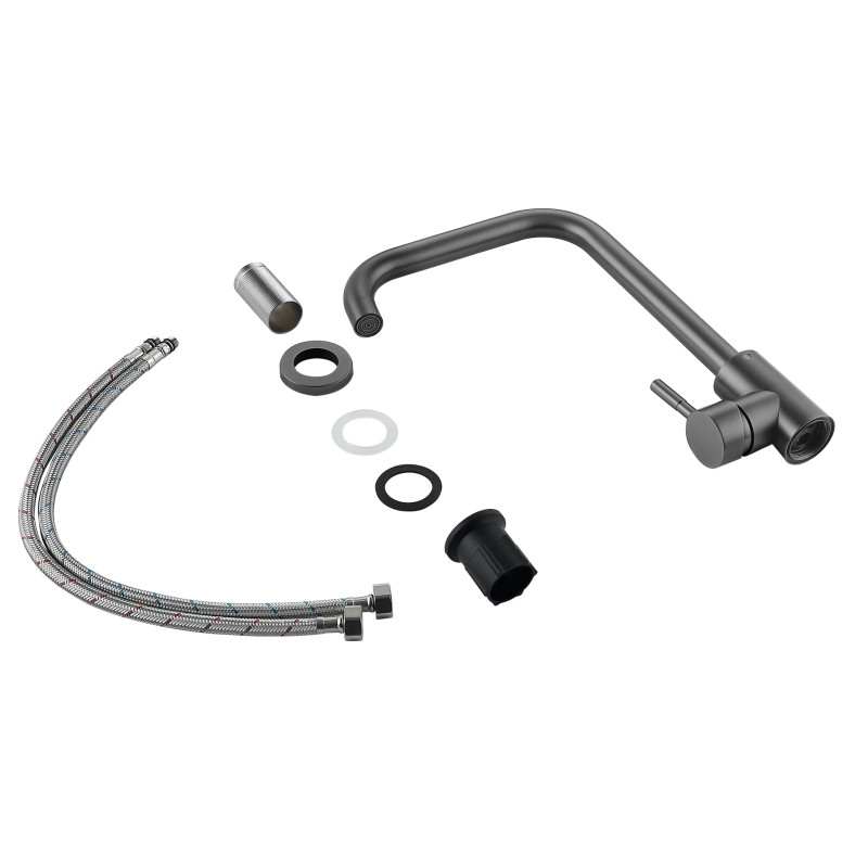 Змішувач для кухні Lidz Aria 015F1 (k35)  LDARI015F1GRP49558 Graphite